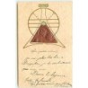 n°12417 - Carte Gaufrée - Art Nouveau - Profils de jeunes femmes dans un triangle