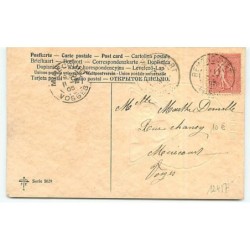 n°12417 - Carte Gaufrée - Art Nouveau - Profils de jeunes femmes dans un triangle