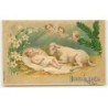 n°8283 - Carte Fantaisie Gaufrée - Heureux Noel - Nativité - Mouton