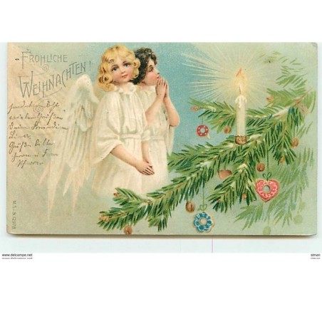 n°8288 - Carte Fantaisie - Frohliche Weihnachten - Anges priant