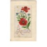 n°8306 - Carte Brodée - Amitiés - Coquelicots