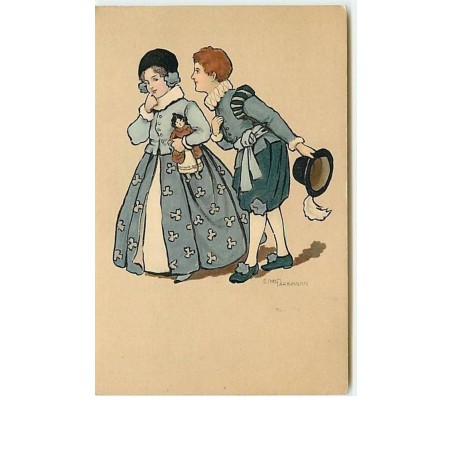 n°8320 - Carte Illustrateur - Ethel Parkinson - Couple avec poupée