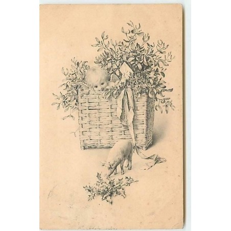 n°12424 - MM Vienne n°288 - Ange dans un panier regardant un cochon