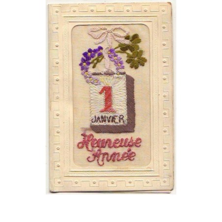 n°8355 - Carte Brodée - Heureuse Année - 1er Janvier