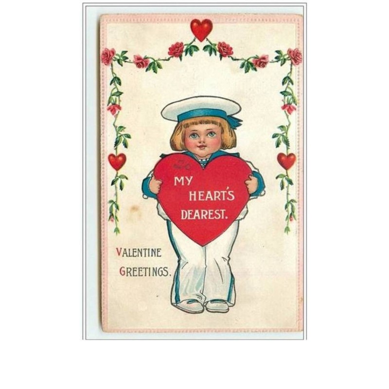 n°837 - Carte Gaufrée - Valentine  Greetings - My Heart's dearest