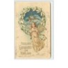 n°840 - Carte Gaufrée - Herzlichen Glückldunch zum Neuen Jahr - Ange avec une coupe