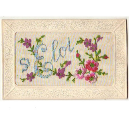 n°8406 - Carte Brodée - Saint Eloi - Fleurs