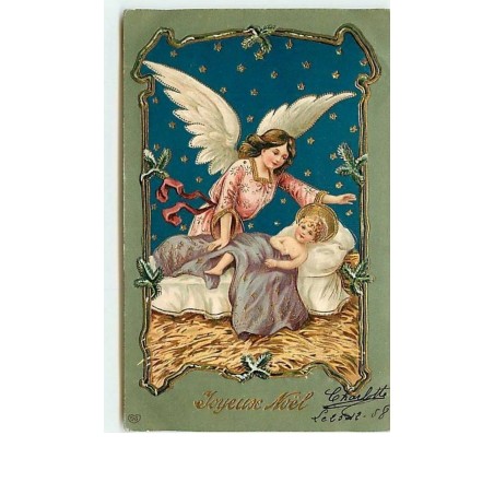 n°8433 - Carte Fantaisie Gaufrée - Joyeux Noël - Nativité - Ange
