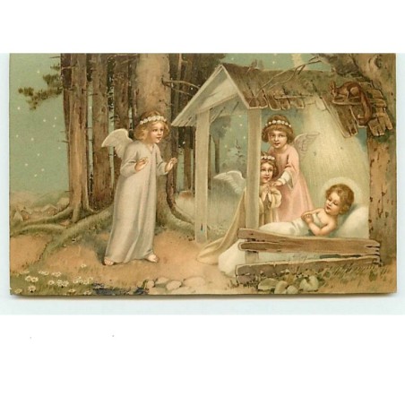 n°8437 - Carte Fantaisie - Fröhliche Weihnachten - Nativité - Anges