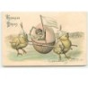 n°8446 - Carte Fantaisie Gaufrée - Joyeuses Pâques - Angelot transporté Par des poussins