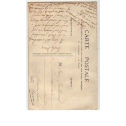 n°8462 - Carte Brodée avec Pochette Bleue - Fleurs Roses