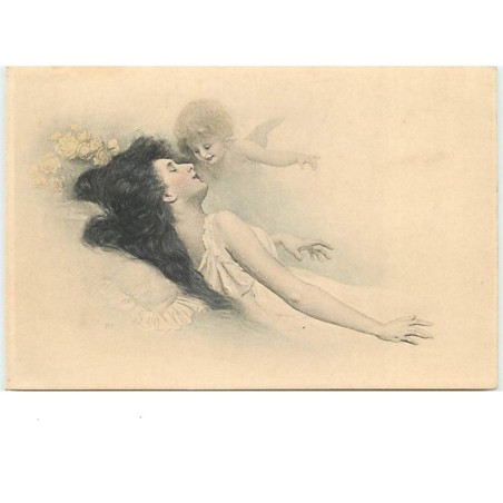 n°8466 - Carte Illustrateur - MM Vienne n°155 - Femme endormie et angelot