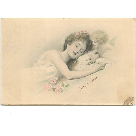 n°8467 - Carte Illustrateur - MM Vienne n°155 - Femme endormie et angelot