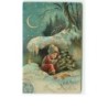 n°8479 - Carte Fantaisie - Heureux Noel - Enfant allumant des bougies sur un sapin