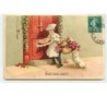 n°8484 - Carte Fantaisie Gaufrée - Heureuse Année - Enfant avec un Gateau sur un pas de Porte