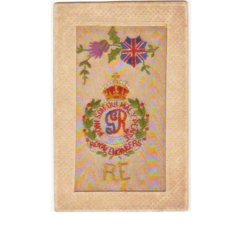 n°8503 - Carte Brodée - Royal Engineers - Honi soit qui mal y Pense