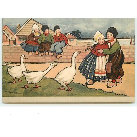 n°8515 - Carte Illustrateur - Ethel Parkinson - Enfants Hollandais et oies
