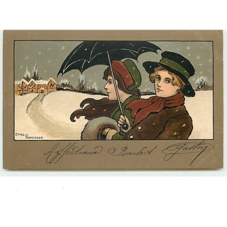 n°8518 - Carte Illustrateur - Ethel Parkinson - MM Vienne - Couple sous la neige