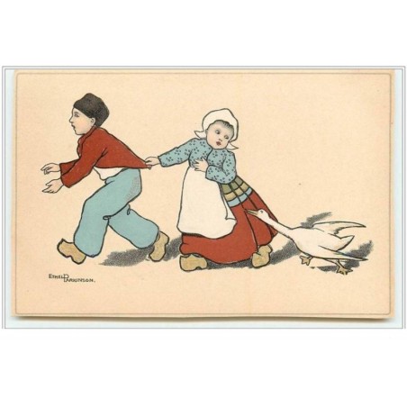 n°855 - Ethel Parkinson - Couple de hollandais avec une oie