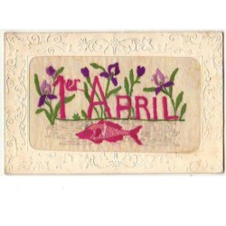 n°8552 - Carte Brodée - 1er...