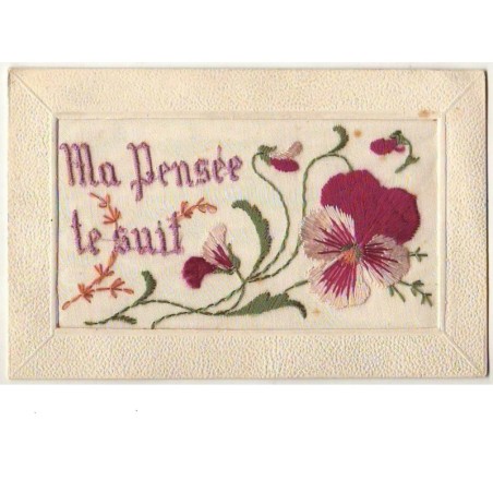 n°8558 - Carte Brodée - Ma Pensée te suit