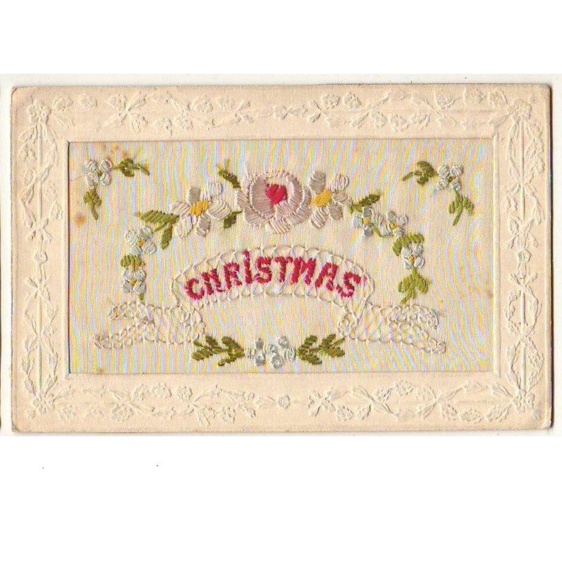 n°8559 - Carte Brodée - Christmas - Rose