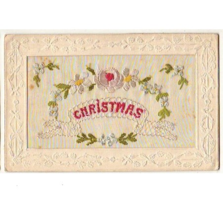 n°8559 - Carte Brodée - Christmas - Rose
