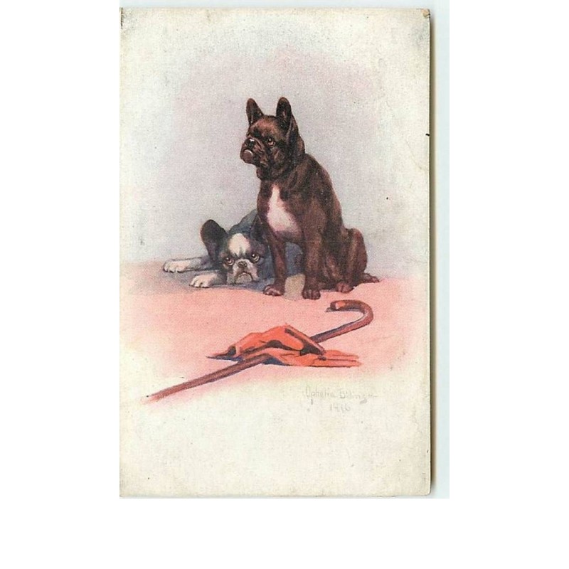 n°8574 - Carte Fantaisie - Ophelie billing - Bouledogues Français