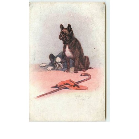 n°8574 - Carte Fantaisie - Ophelie billing - Bouledogues Français