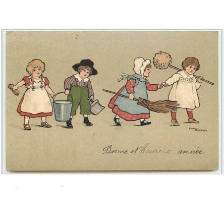 n°860 - Ethel Parkinson - Enfants allant faire du nettoyage