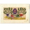 n°8603 - Carte Brodée avec rabat - Mery Christmas - Drapeaus et gui