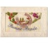 n°8607 - Carte Brodée avec rabat - Bonne Année - Fer à Cheval