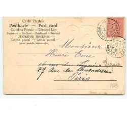 n°8643 - Carte Fantaisie Gaufrée - Bonne Année - Enfants et rouleau de Pièces d'or