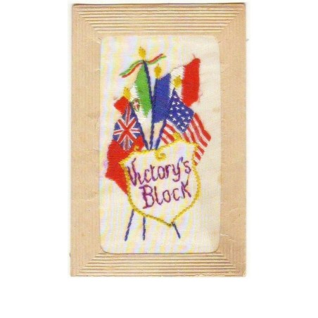 n°8652 - Carte Brodée - Victory's Block - Drapeaux