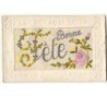 n°8656 - Carte Brodée - Bonne Fete - Rose