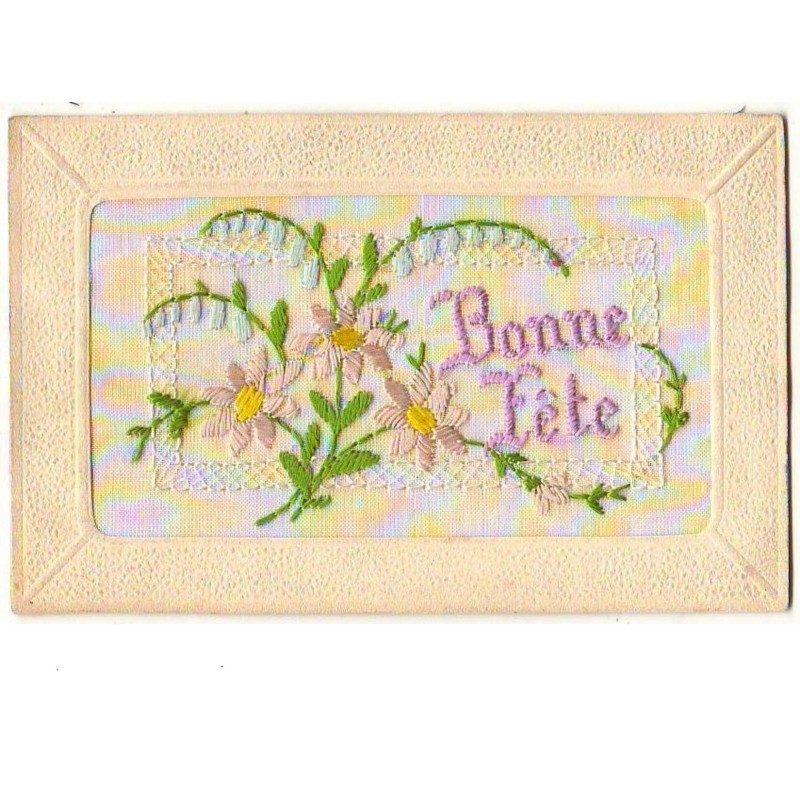n°8660 - Carte Brodée - Bonne Fête - Fleurs