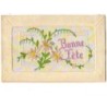 n°8660 - Carte Brodée - Bonne Fête - Fleurs