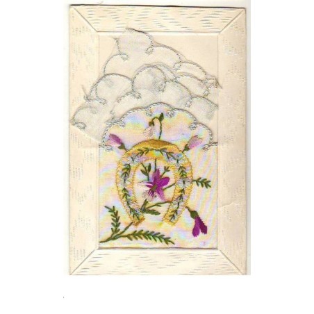 n°8662 - Carte Brodée avec Pochette - Fer a Cheval