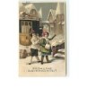 n°8676 - Carte Fantaisie Gaufrée - Frohliche Weihnachten - Enfants dans une rue enneigé