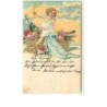 n°8687 - Carte Fantaisie - Prosit Neujahr - Fillette avec une flute de Champagne