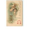 n°8691 - Carte Fantaisie Gaufrée - Gluckliches Neujahr - Angelots dans un Paysage hivernal