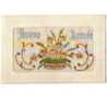 n°8711 - Carte Brodée - Bonne Année - Fleurs