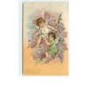 n°8733 - Carte Fantaisie Gaufrée - Angelots - Lilas
