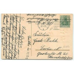 n°12446 - Carte Gaufrée - Herzliche Neujahrsgrüss - Garçon portant un panier rempli de pièces d'or