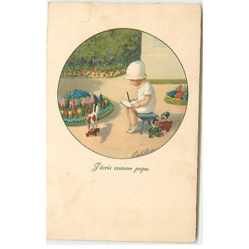 n°8774 - Carte Illustrateur - Pauli Ebner - J'écris comme papa