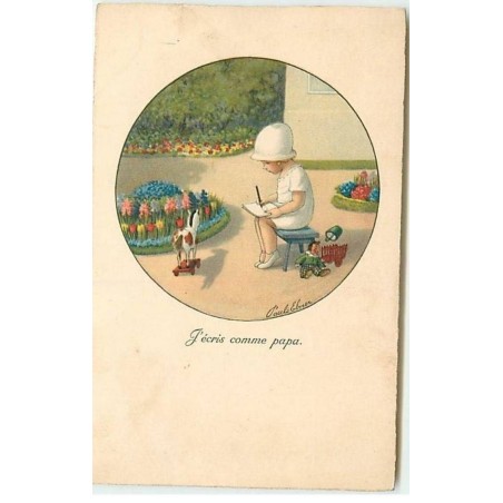 n°8774 - Carte Illustrateur - Pauli Ebner - J'écris comme papa