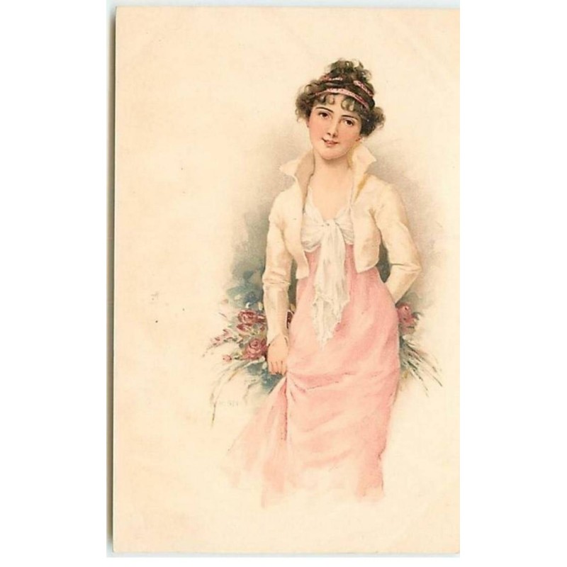 n°8777 - Carte Illustrateur - MSM - Femme en rose
