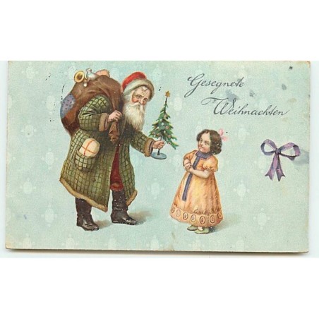 n°8799 - Carte Fantaisie - Gesegnete Weihnachten - Pere Noel et Fillette