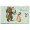 n°8799 - Carte Fantaisie - Gesegnete Weihnachten - Pere Noel et Fillette