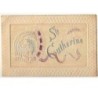n°8803 - Carte Brodée - Sainte Catherine - Bonnet Blanc